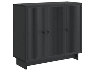 Buffet - bahut - meuble de rangement noir 89 x 34,5 x 80 cm bois d'ingénierie