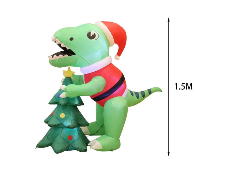  Dinosaure gonflable de noël 1,45 m avec led, décoration lumineuse extérieure pour jardin et pelouse  - Conforama E