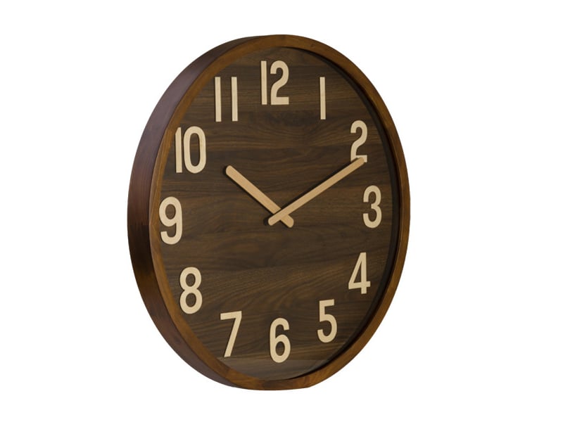  Horloge murale fabrilamp borgoña 60 x 60 cm bois foncé mouvement continu 215816084 - Conforama C