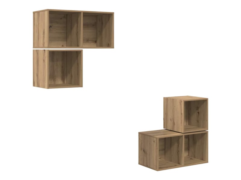  Ensemble meuble tv - banc tv - meuble de rangement 4 pcs chêne artisanal bois d'ingénierie  - Conforama A