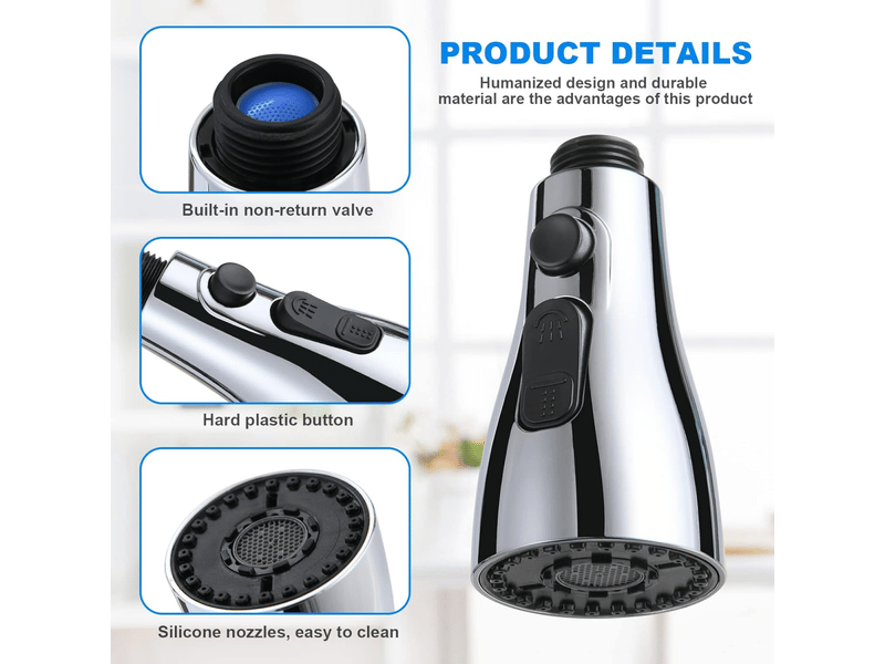  Douchette cuisine 3 modes, embout de robinet 360° rotatif, aérateur et filtre, économie d'eau et flexibilité d'usage  - Conforama D