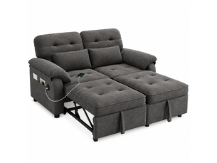 Canapé droit convertible  Bliss Lite 2 places Tissu gris
