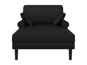 Chaise longue, chaise de salon noir simili cuir cf28611