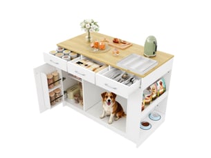Îlot de cuisine 120x60x90 cm 3 tiroirs mdf blanc