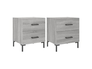 Lot de 2 table de chevet, table d'appoint sonoma gris 40x35x47,5 cm shl51971