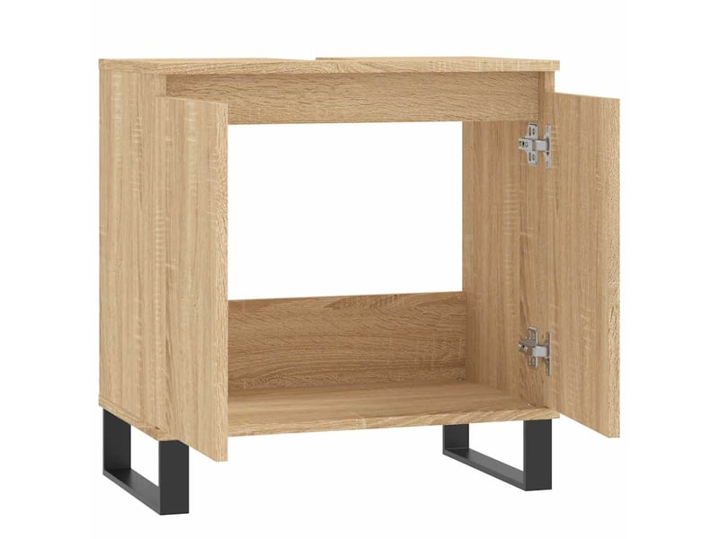  Amoire de salle de bain chêne sonoma 58x33x60cm bois d'ingénierie shl9263  - Conforama E
