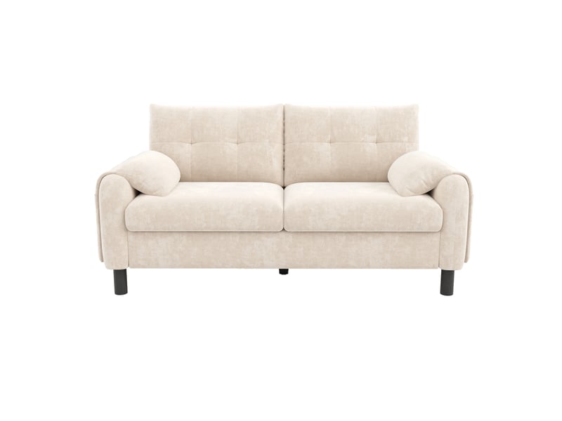  Canapé 2 places en tissu chenille beige 158 x 80 x 88,50 cm N653P9810A - Conforama A