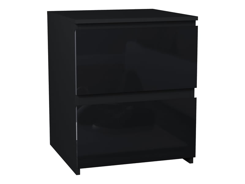  Table de chevet glinton, commode de nuit, chambre, rangement, bois fsc, 2 tiroirs, noir 3331870 - Conforama A