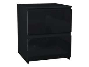 Table de chevet glinton, commode de nuit, chambre, rangement, bois fsc, 2 tiroirs, noir