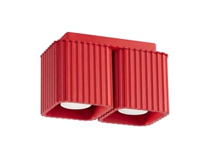 Plafonnier riff 2 rouge gu10 aluminium moderne 12x20.5x10cm