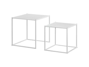 Table basse coloris blanc <strong>PANGIVO</strong> <strong></strong> - 40 cmx40 cm