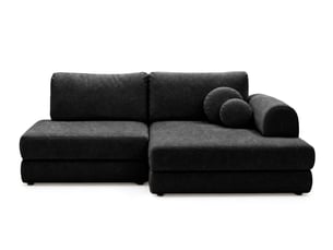 Canapé d'angle droit convertible BESTMOBILIER APRIL 4 places Velours noir avec coffre de rangement