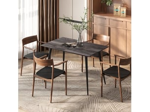 Table à manger extensible 120160x75 cm – gris – pour 6 à 8 personnes avec structure en acier