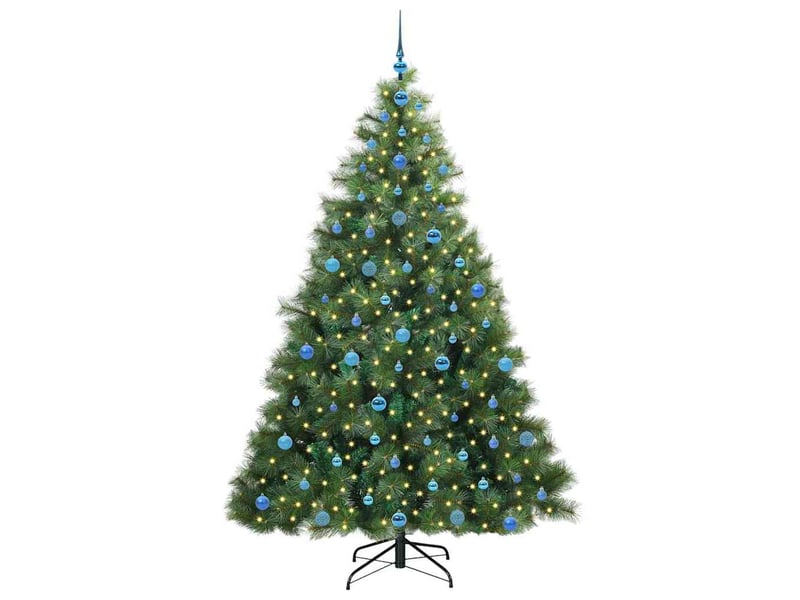 Sapin de noël artificiel, arbre de noël avec 300 led vert 210 cm pe et pvc shl9726 - Conforama C