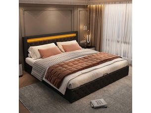 Lit coffre 160x200 cm <strong></strong>  <strong></strong> coloris noir