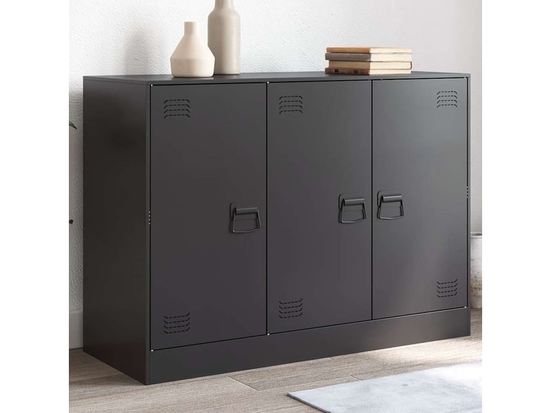 Buffet - bahut - meuble de rangement noir 99x39x73 cm acier - Conforama B
