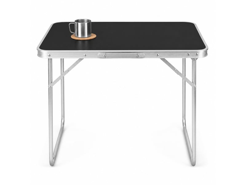  Table de camping pliante noire 70 x 50 x 60 cm, légère avec poignée, idéale pour vos pique-niques et loisirs  - Conforama A