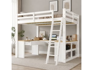 Lit mezzanine 140x200 cm <strong>FLORAGRACE</strong> <strong></strong> coloris bicolore