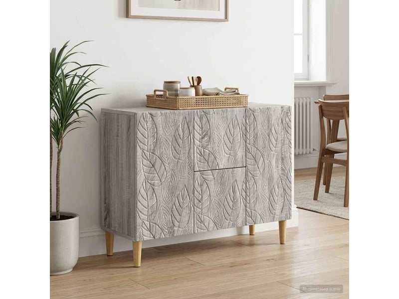  Buffet - bahut - meuble de rangement sonoma gris 89 x 34,5 x 60 cm bois d'ingénierie  - Conforama C