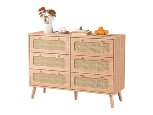Coiffeuse 6 tiroir(s) BRILVERDE coloris bois clair largeur 100 cm hauteur 73 cm