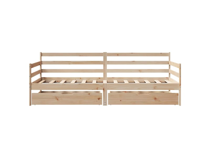 Lit simple- lit adulte - lit de jour et tiroirs sans matelas blanc 80x200 cm bois massif - Conforama C