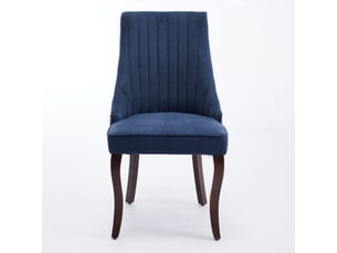 Lot de 2 chaises salle à manger en tissu, dossier capitonné, pieds bois courbés - chic et confortable