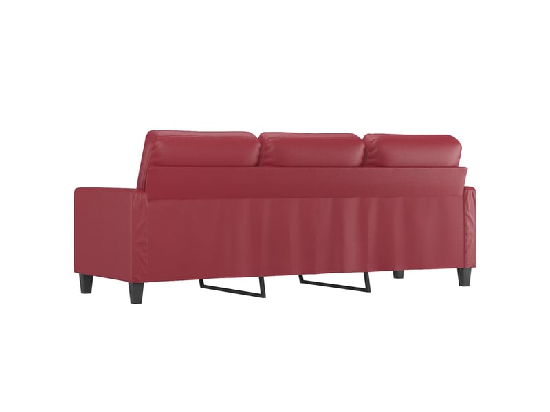  Canapé droit fixe, canapé à 3 places rouge bordeaux 180 cm similicuir shl3085  - Conforama E