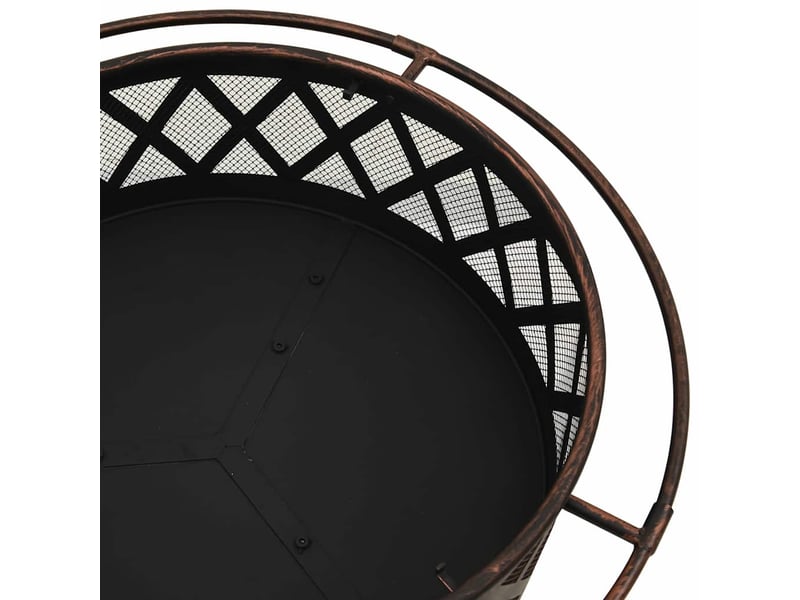  Brasero exterieur, foyer camping rustique avec tisonnier 76 cm xxl acier  - Conforama E