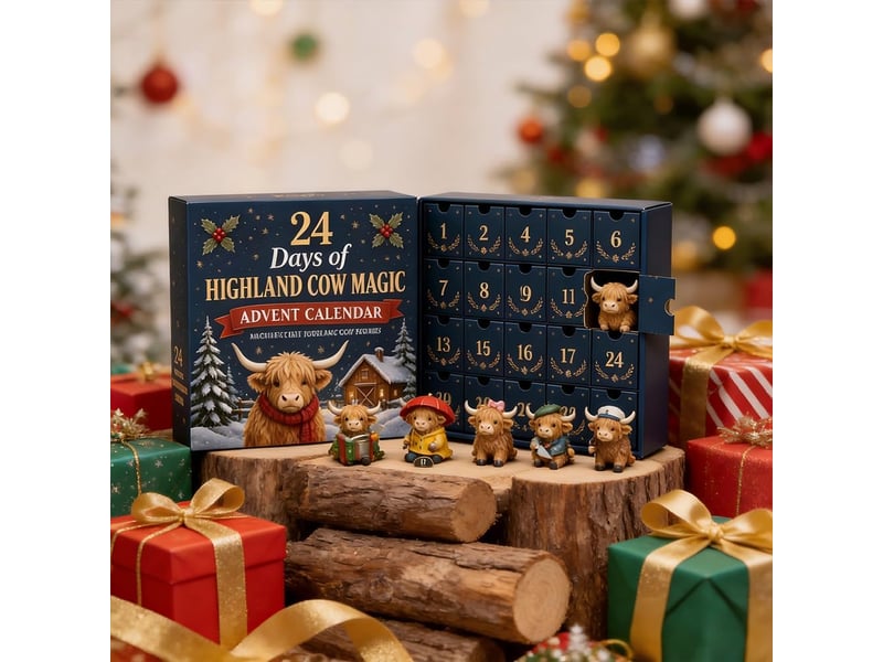  Calendrier de l'avent 24 jours highland cow – 24 mini figurines 3d à collectionner, déco ferme et cadeau de noël  - Conforama D
