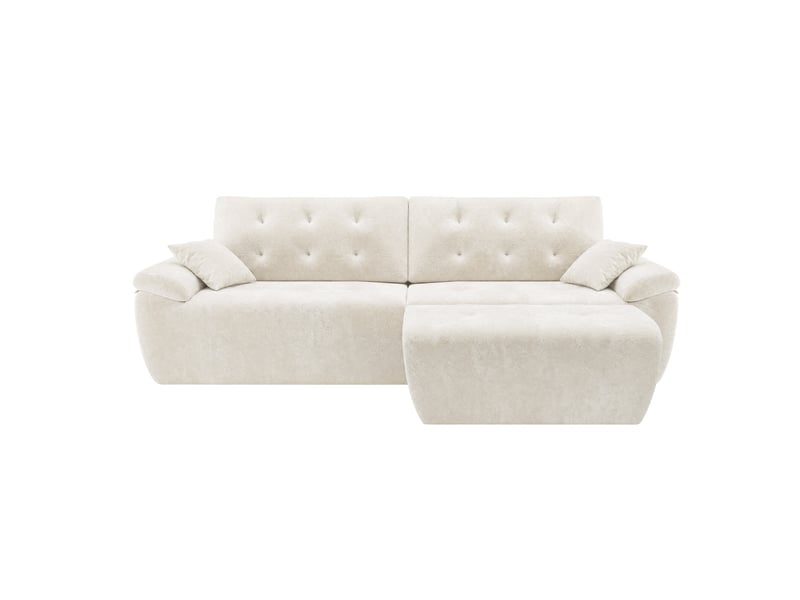  Canapé modulable en chenille beige mousse haute densité avec pouf,canapé salon 275cm style nuage confortable,compressé sans montage 275x174x66CM - Conforama A