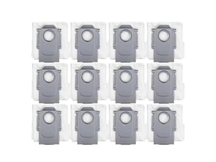 12 pack dust bags for roborock s7 maxv ultra s7 pro ultra robot vacuum, 3.6 l large capacity disposable replacement bag