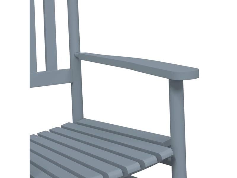  Lot de 2 fauteuils à bascule avec petite table pliable en bois de peuplier gris dec029128  - Conforama E