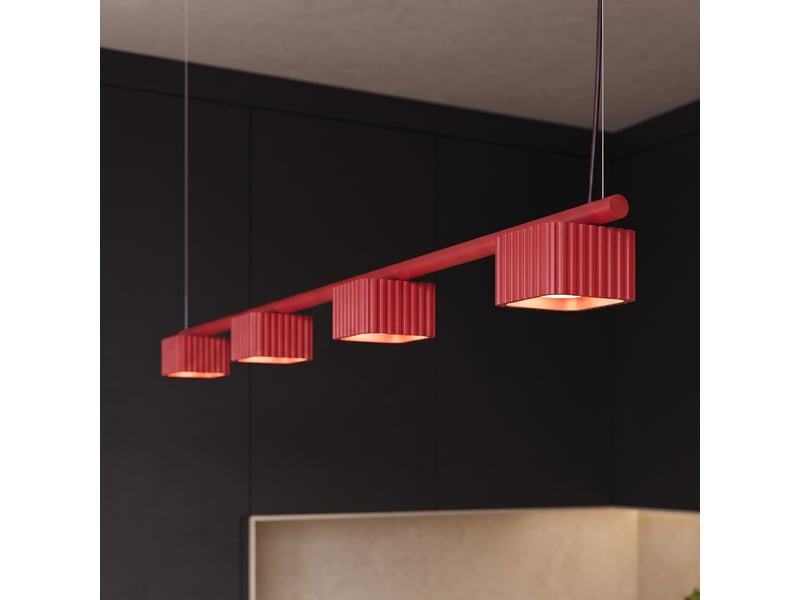Lustre riff 4 rouge gx53 aluminium moderne 208x122x10cm SL.3090 - Conforama D