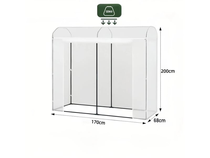 Serre de jardin - blanc - polyéthylène et acier - poids 5.8 kg - protection contre le froid et les uv 200x68x170cm - Conforama D