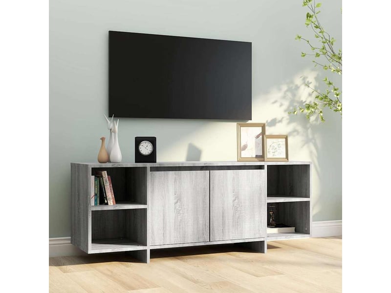  Meuble tv - banc tv - meuble de rangement sonoma gris 130x35x50 cm bois d'ingénierie  - Conforama C