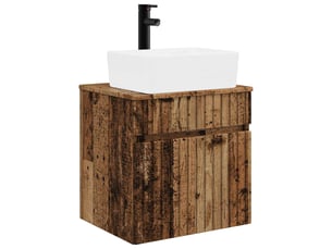 Meuble de lavabo mural, rangement salle de bain bois ancien 49x41x63 cm shl73