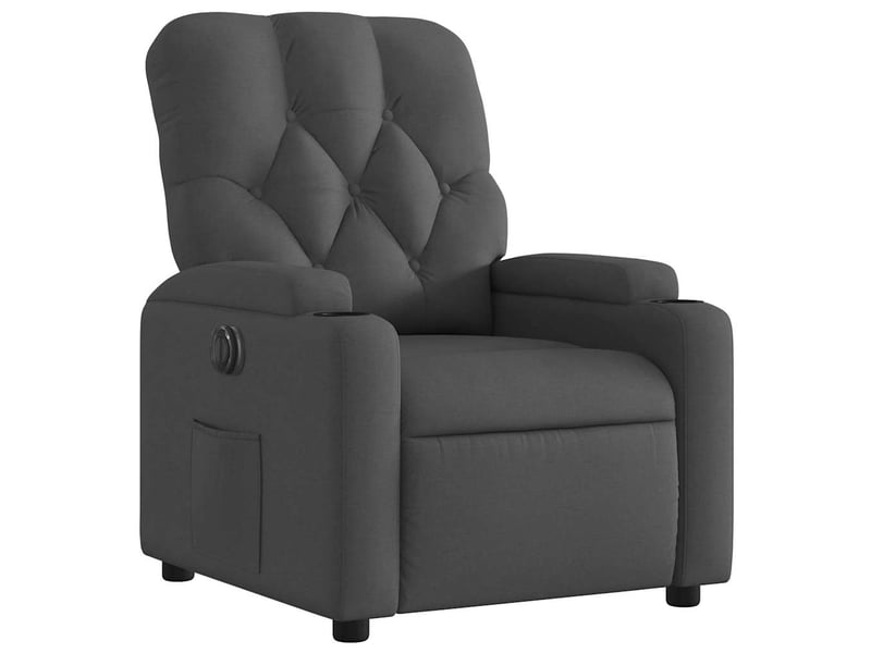 Fauteuil inclinable électrique, fauteuil relax salon gris foncé tissu shl41801 - Conforama D