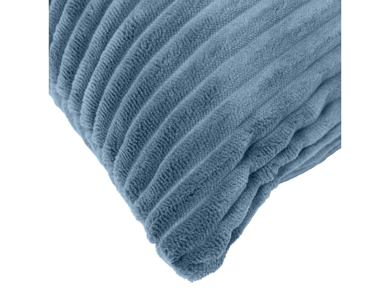  Lot de 2 housses de coussin heerlen bleu 50 x 80 cm velours côtelé cf49428  - Conforama D