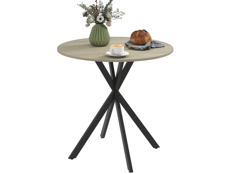 Table à manger ronde, 80 cm, 2 personnes imitation, design moderne, repas, salle à manger, pratique, bois, coloris bois - Conforama D