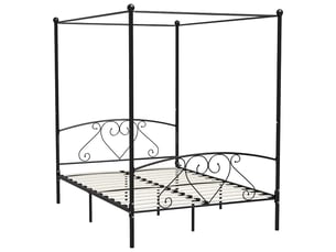 Lit baldaquin 160x200 cm coloris noir