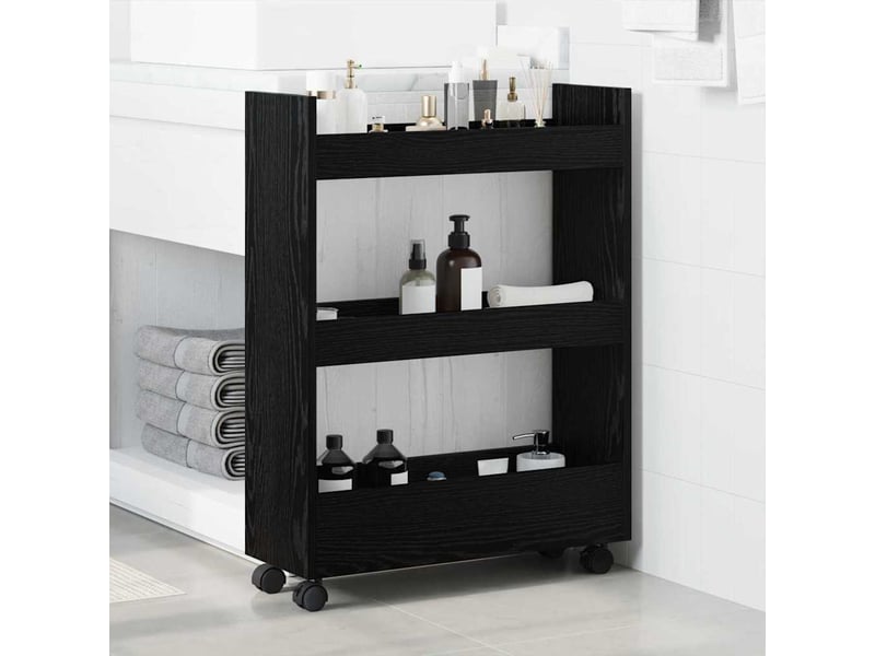  Chariot de rangement étroit pour bureau chêne noir 60x22x80 cm  - Conforama D