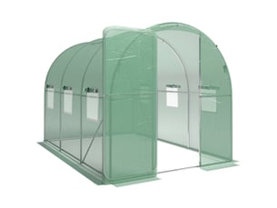 Serre en film - 3x2x2 m - porte battante verrouillable - 6 fenêtres en filet - polyéthylène - cadre en acier galvanisé