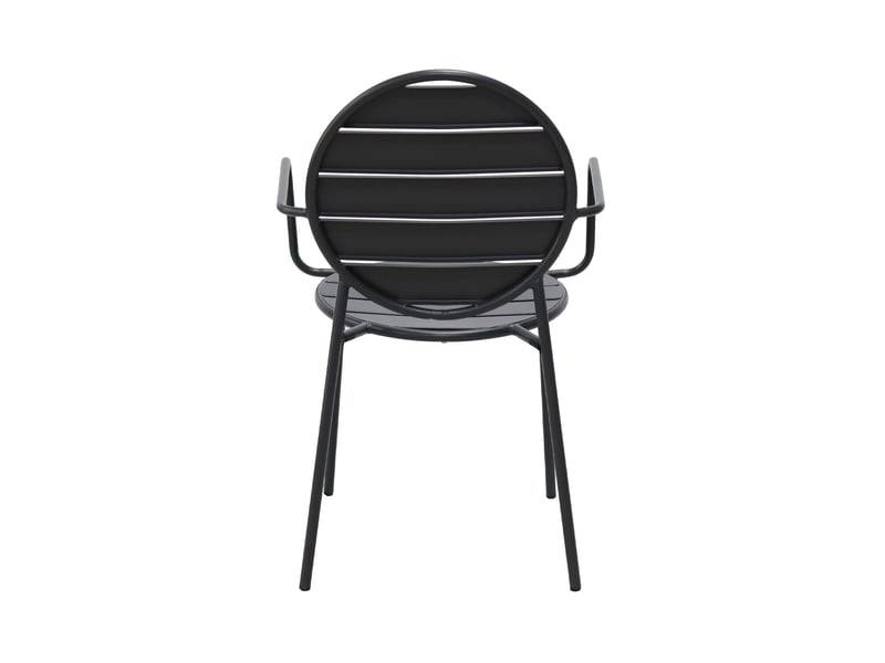  Lot de 2 fauteuils de jardin dossier rond en métal gris - baca  - Conforama E