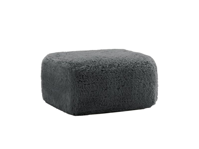  Ottoman en peluche - gris - tissu peluche de qualité - dimensions 80x75x42 cm - poids 8,05 kg - design modulaire  - Conforama C