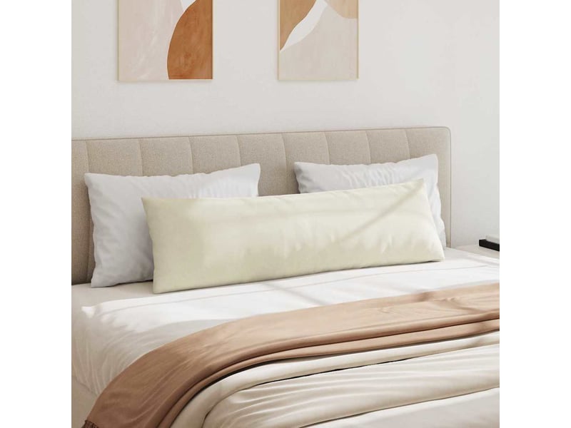 Lot de 2 coussins de canapé, coussins décoratifs crème 145 x 40 cm cf59039 - Conforama D