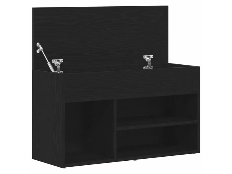 Banc à chaussures, meuble à chaussures 80x30x45 cm bois d'ingénierie chêne noir  - Conforama E