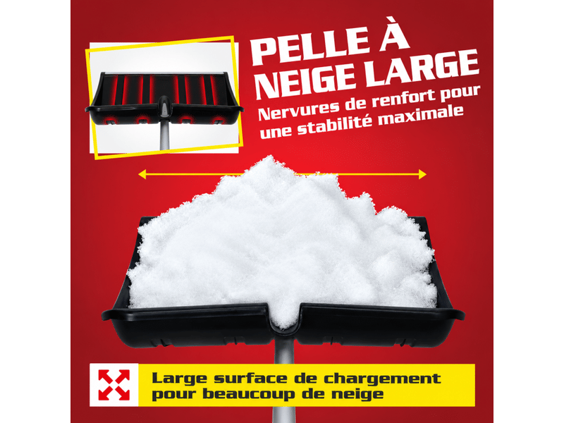  Pelle à neige 49cm manche télescopique 122,5 à 155,5cm bord métallique déneigement  - Conforama C