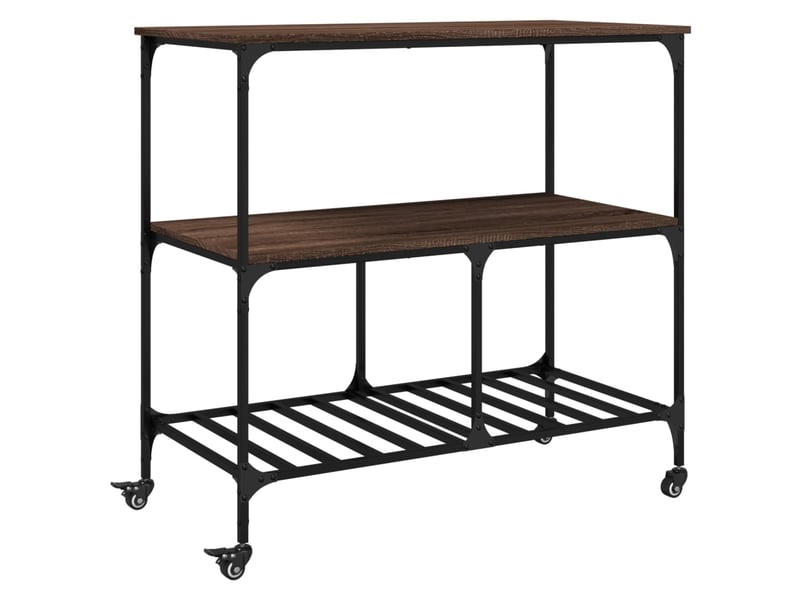 Desserte de cuisine, chariot de rangement chêne marron 100x50x95 cm bois d'ingénierie - Conforama A