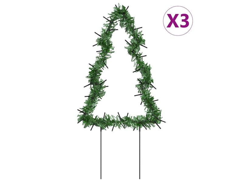  Décoration lumineuse arbre de noël piquets 3 pcs 50 led 30 cm  - Conforama A