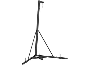Support de sac de frappe sur pieds pliable réglable en hauteur avec base lestée charge max. 60 kg acier noir